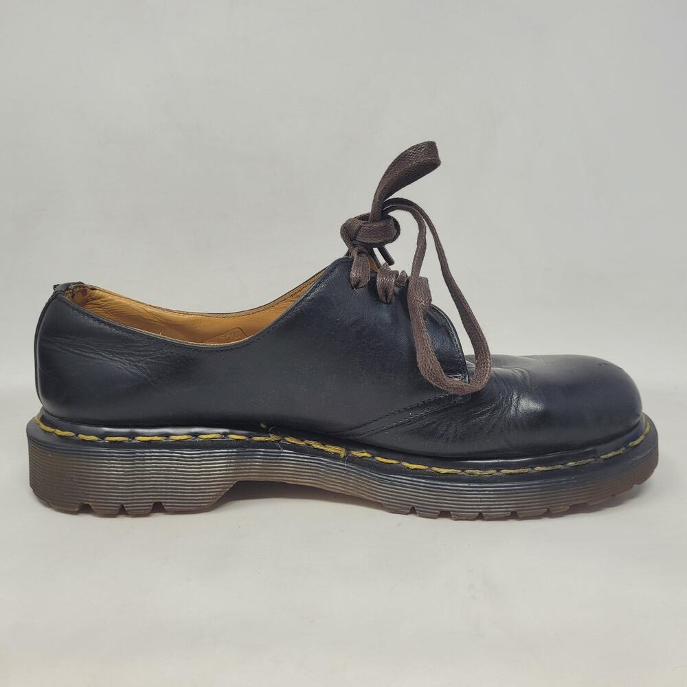 Vintage Dr. Martens Shoes Womens 10 Black Leather England Lace Up Oxfords 1461 - Picture 8 of 13